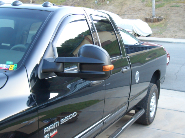 Installed extendable tow mirrors w/ led signals - Dodge Diesel - Diesel 2nd Gen Dodge With Chevy Tow Mirrors