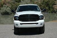White truck that has been blacked out.-black-grille-lights.jpg